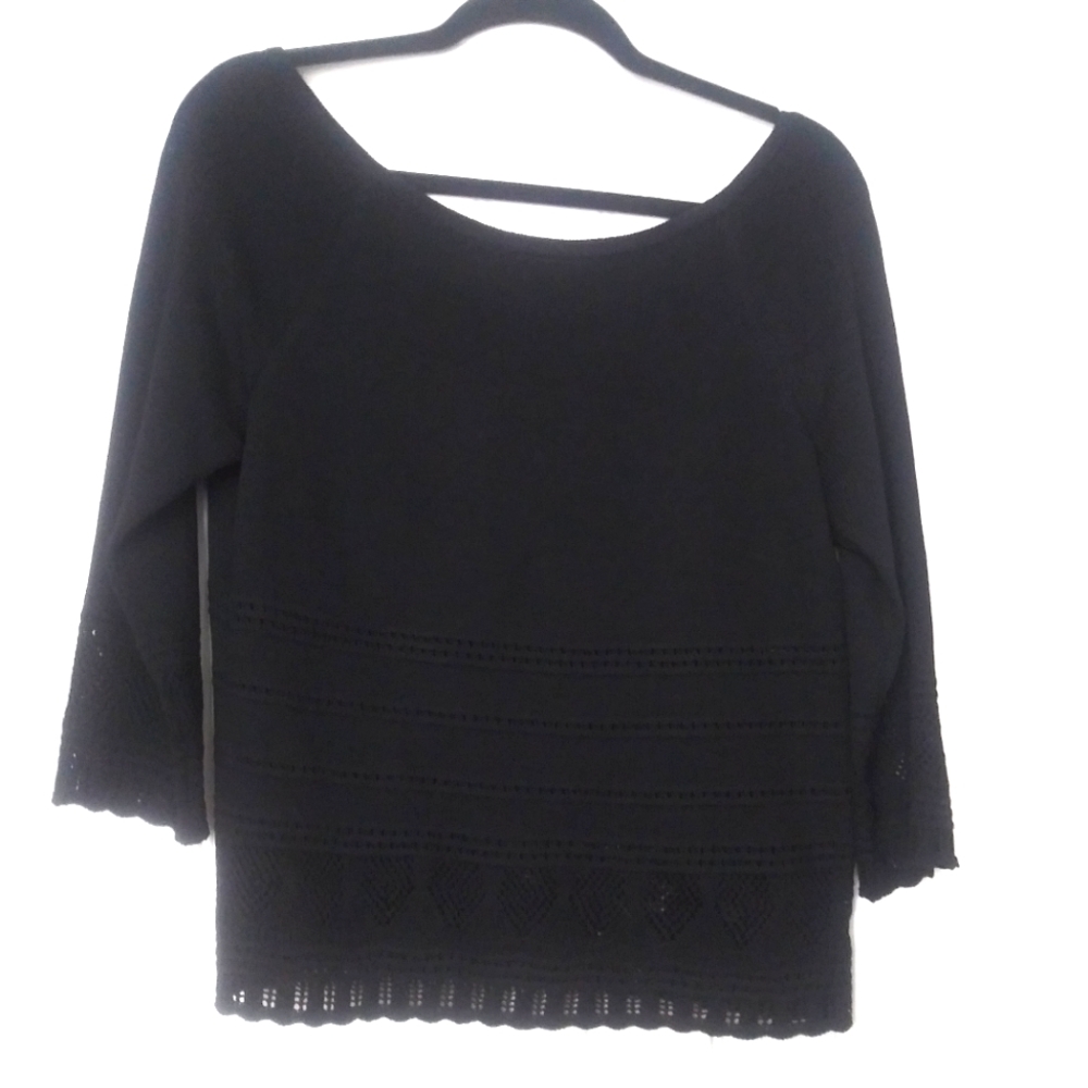 St. John Collection Black Knit Top By Marie Gray Size 10